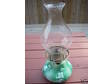 Antique Vintage Table Lamp Ceramic Green Base- Lamp Oil