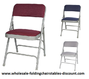 Burgundy Fabric Metal Folding Chairs - Larry Harvey